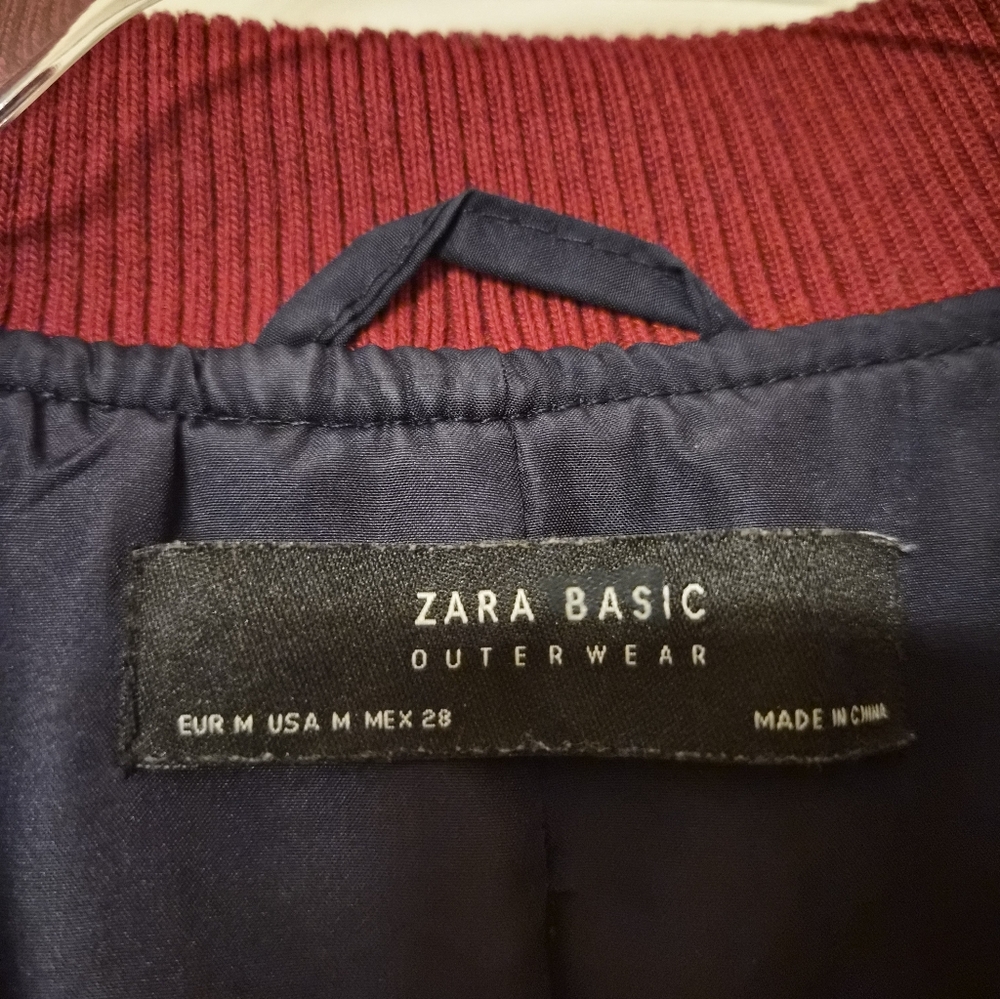 ​Zara Basic Navy Varsity Letterman Jacket - Medium - image 7